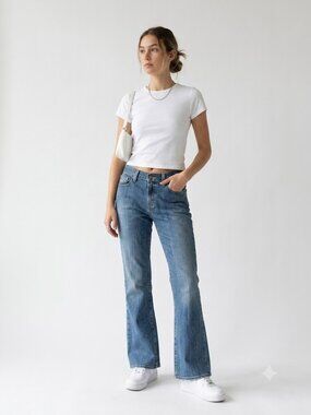Vintage 2004 Old Navy Low Rise Flare Jeans Y2K Medium Wash Denim Size 8 Short